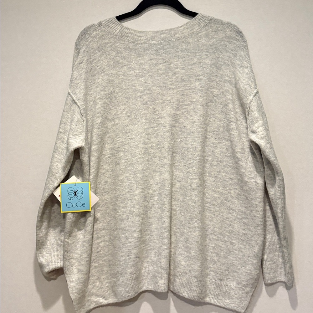 NEW!  Cece - Women's Christmas Holiday Sweater. Size XXL.  Grey. Believe. NWT - Picture 7 of 14